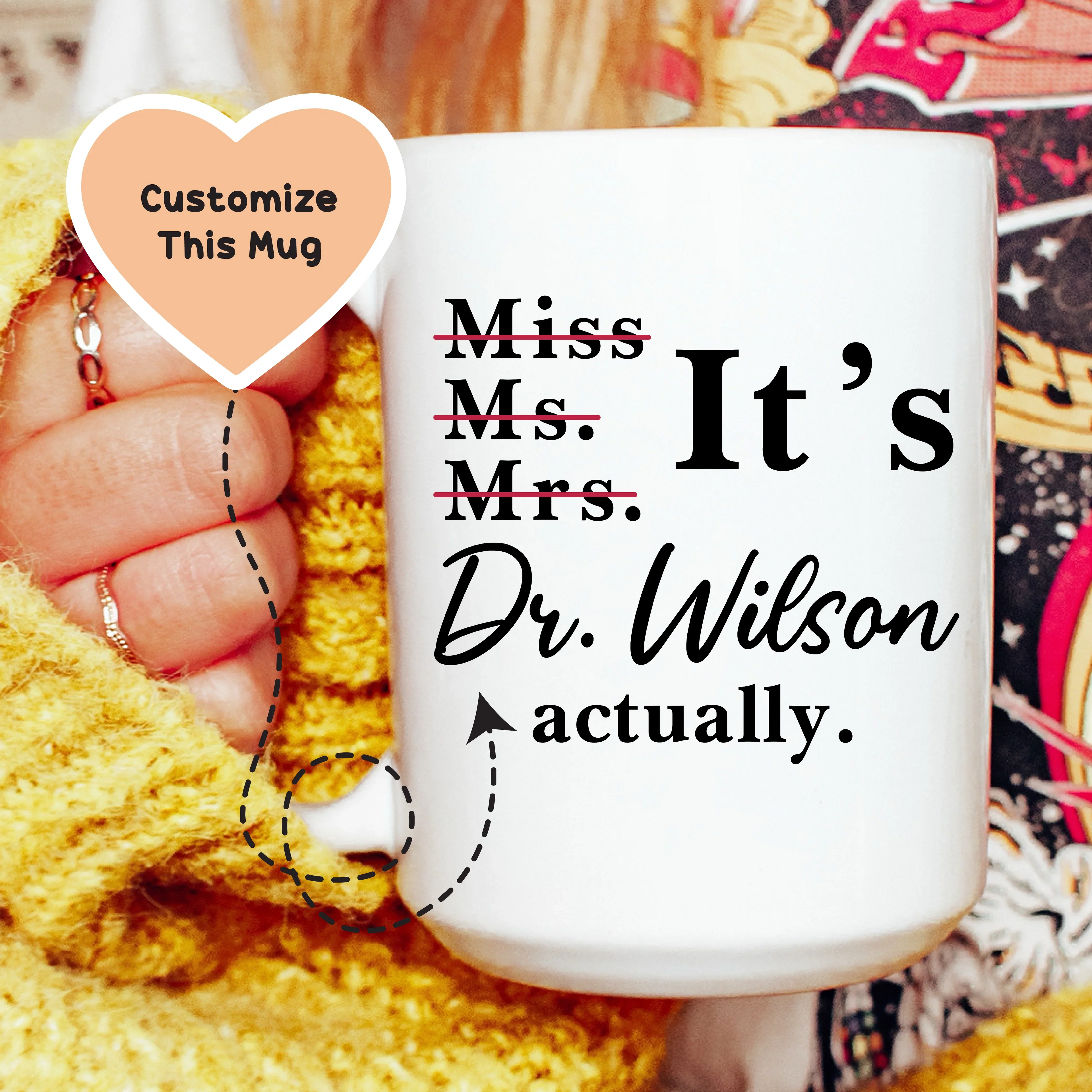 Miss Ms. Mrs. Custom Mug Peachy Sunday