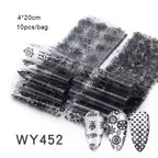 Mix Nail Art Transfer Foil Sticker Angles Decoration Nail Art Decals Design For Nails Wraps Follie Nail Foil Transfer Sticker Kit, Nail Art Decals Nail Foil Glass Paper Nail Decals Nail Wraps for Nail Art Decorations Supplies