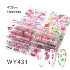 Mix Nail Art Transfer Foil Sticker Angles Decoration Nail Art Decals Design For Nails Wraps Follie Nail Foil Transfer Sticker Kit, Nail Art Decals Nail Foil Glass Paper Nail Decals Nail Wraps for Nail Art Decorations Supplies