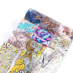 Mix Nail Art Transfer Foil Sticker Angles Decoration Nail Art Decals Design For Nails Wraps Follie Nail Foil Transfer Sticker Kit, Nail Art Decals Nail Foil Glass Paper Nail Decals Nail Wraps for Nail Art Decorations Supplies