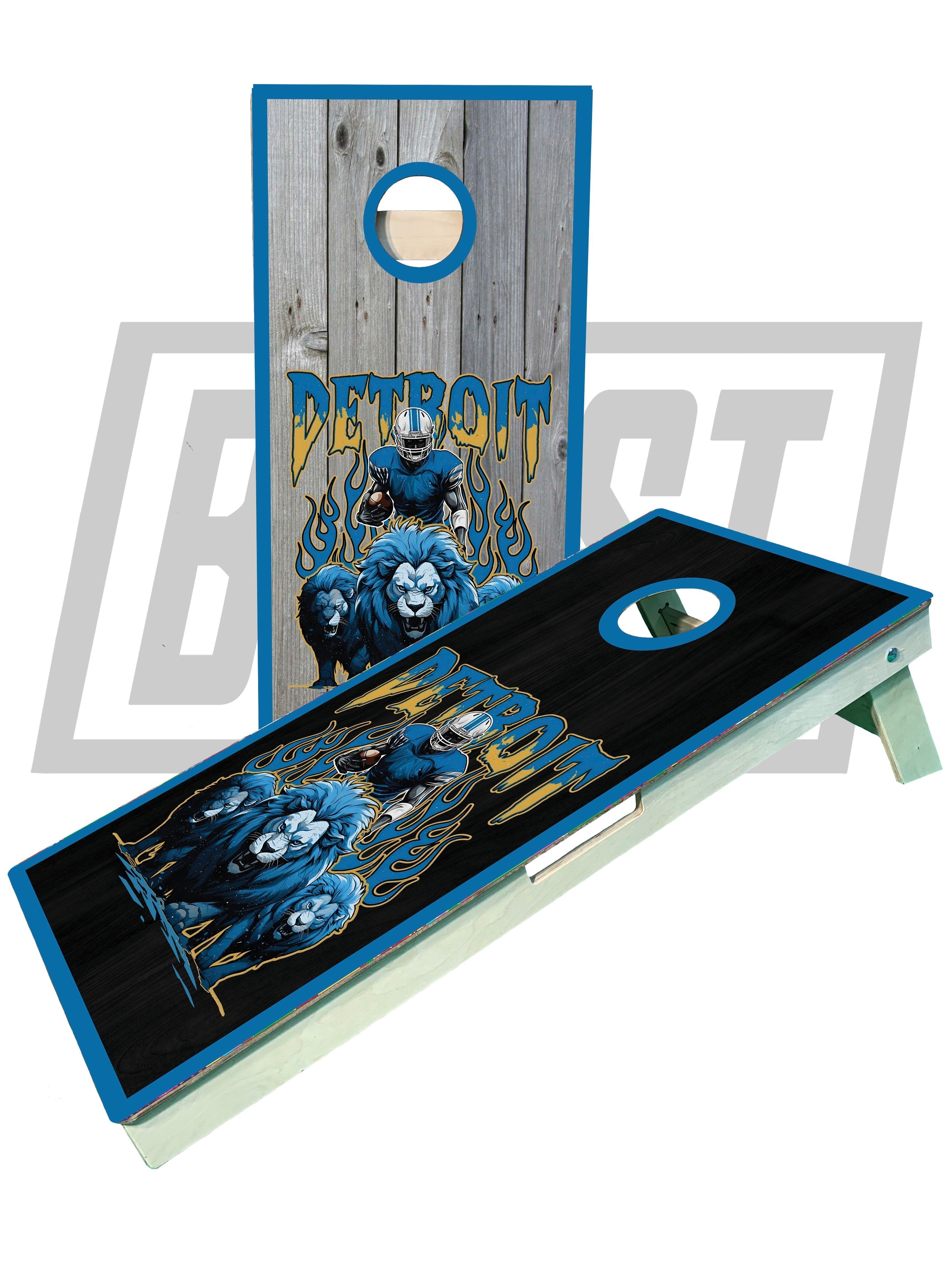 Detroit Football Team Pro Cornhole Boards - SJB-DIAMOND ELITES