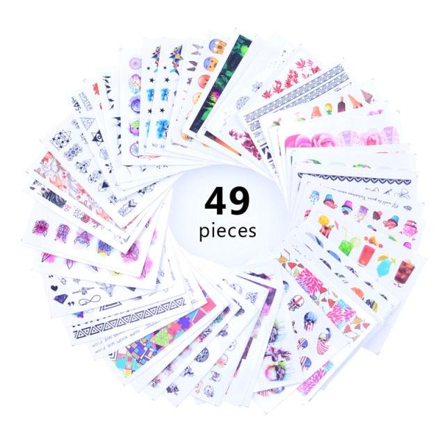 Mixed Designs Water Nail Stickers Decals Dream Catcher Transfer Tip Watermark Flora Painting Slider Manicure Decoration Girls Manicure Decoration Nail Art Supplies 3D Self-Adhesive Nail Decals Designer Nail Stickers for Acrylic Nails Stevvex