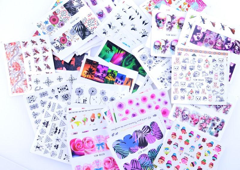 Mixed Designs Water Nail Stickers Decals Dream Catcher Transfer Tip Watermark Flora Painting Slider Manicure Decoration Girls Manicure Decoration Nail Art Supplies 3D Self-Adhesive Nail Decals Designer Nail Stickers for Acrylic Nails Stevvex