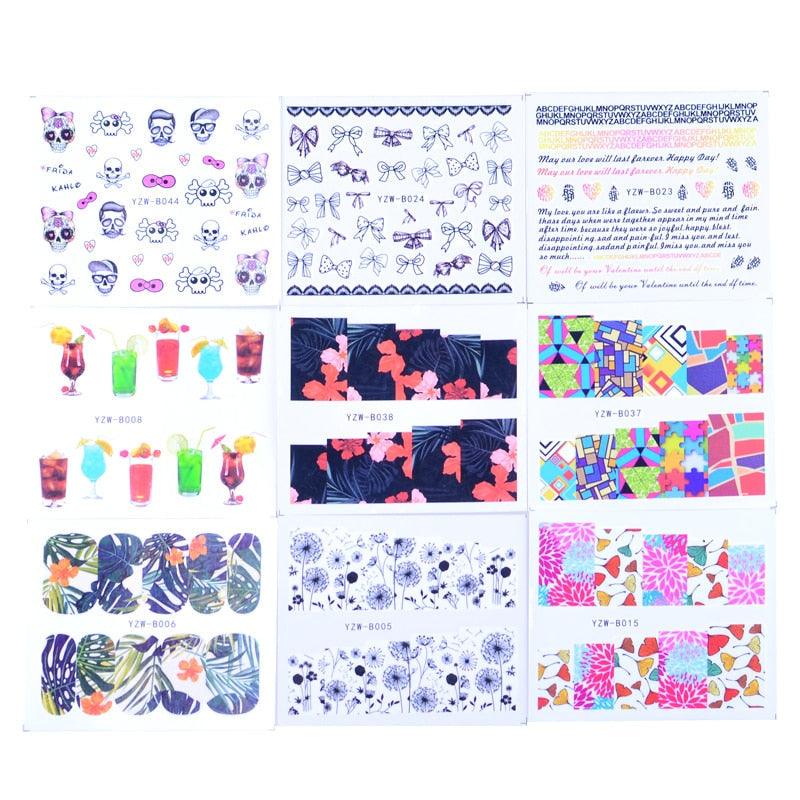 Mixed Designs Water Nail Stickers Decals Dream Catcher Transfer Tip Watermark Flora Painting Slider Manicure Decoration Girls Manicure Decoration Nail Art Supplies 3D Self-Adhesive Nail Decals Designer Nail Stickers for Acrylic Nails Stevvex