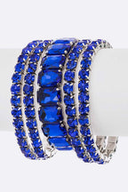 Mixed Stone Crystal Stretch Bracelet Set For Women