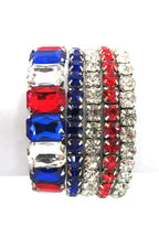 Mixed Stone Crystal Stretch Bracelet Set For Women