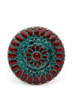 Mixed Tone Enamel Western Stretch Adjustable Statement Ring