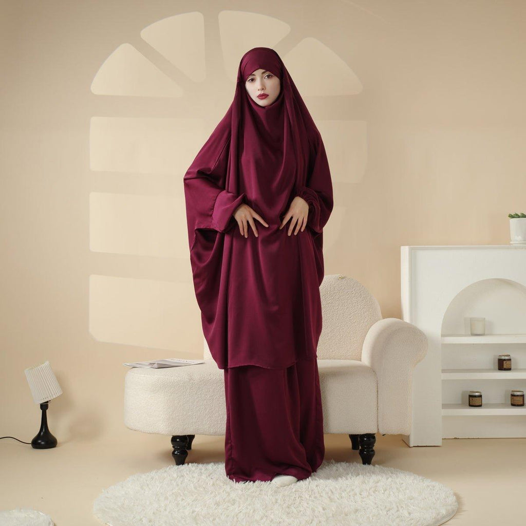 MJ008  Nida Fabric 2-Piece Set Jilbab Mariam's Collection
