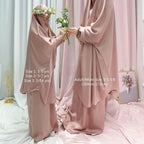 MJ008  Nida Fabric 2-Piece Set Jilbab Mariam's Collection