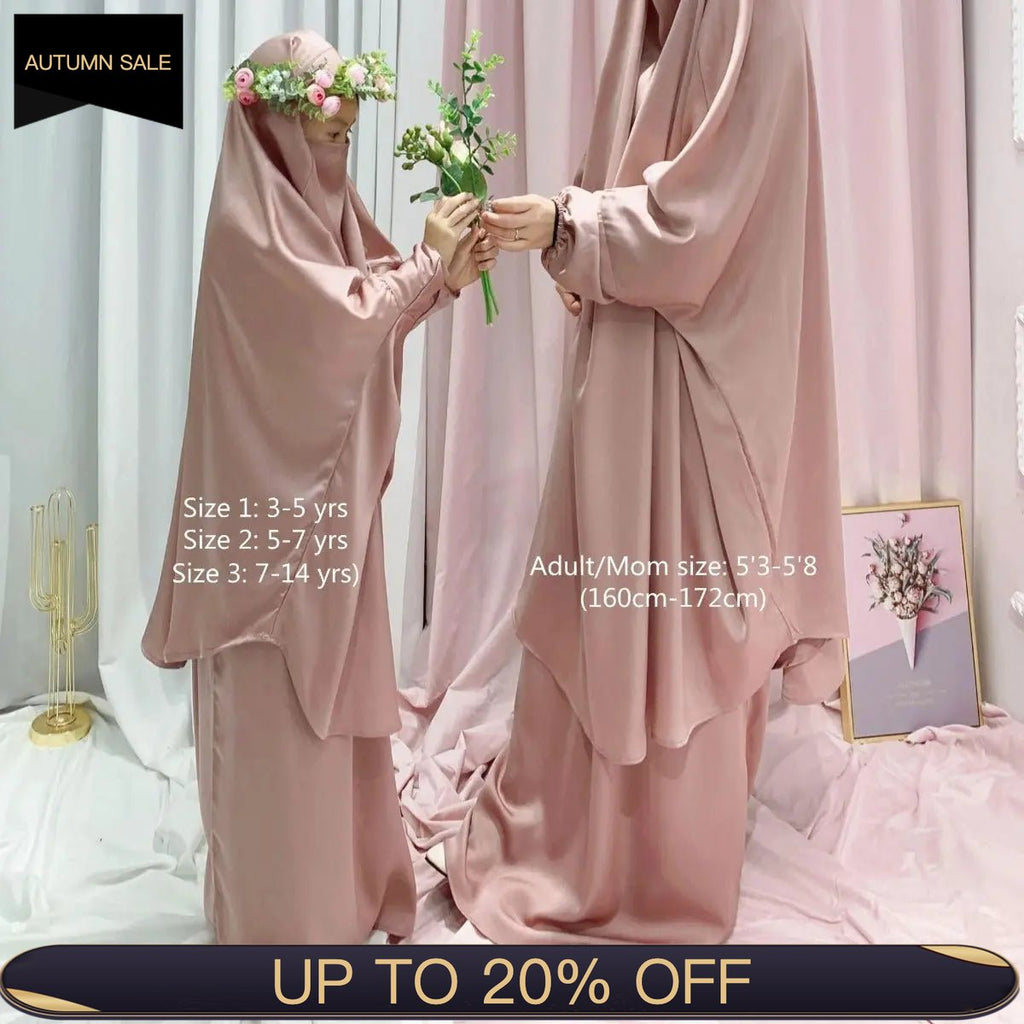 MJ008  Nida Fabric 2-Piece Set Jilbab Mariam's Collection