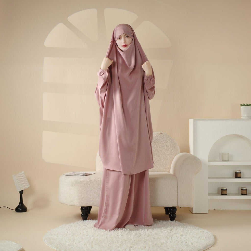 MJ008  Nida Fabric 2-Piece Set Jilbab Mariam's Collection