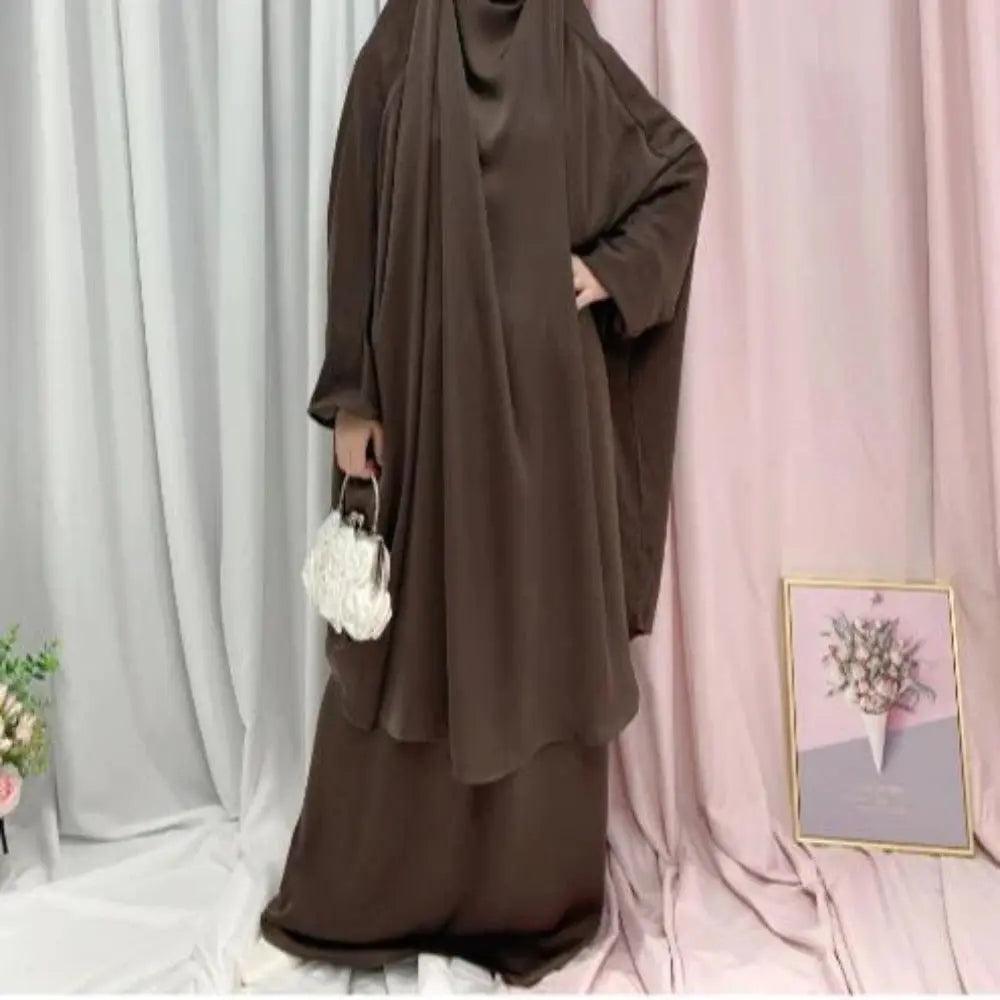 MJ008  Nida Fabric 2-Piece Set Jilbab Mariam's Collection