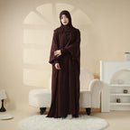 Solid Stylish Jilbab With A Hood | Crepe Jilbab With Attached Hood (MJ015) - SJB-DIAMOND ELITES