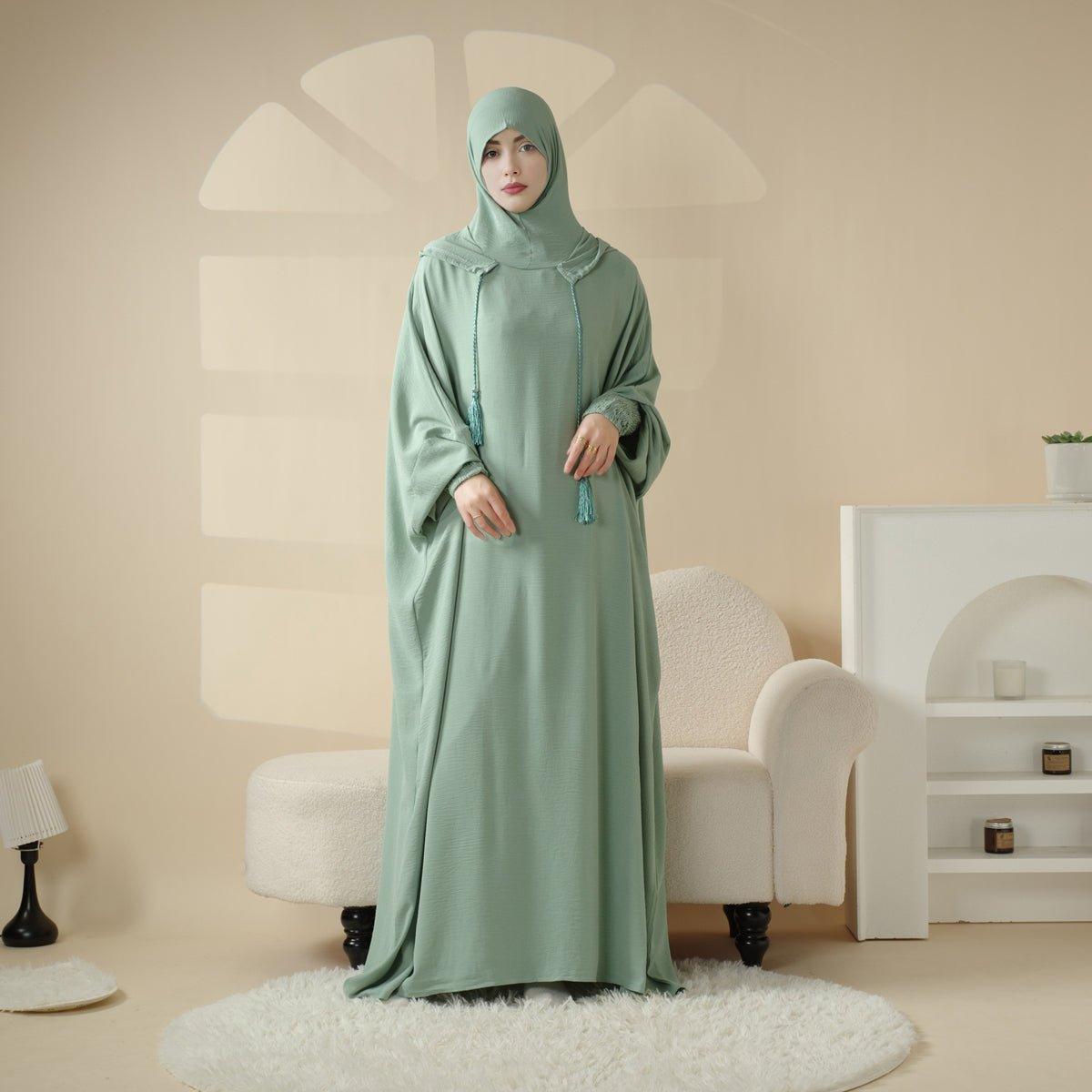Solid Stylish Jilbab With A Hood | Crepe Jilbab With Attached Hood (MJ015) - SJB-DIAMOND ELITES