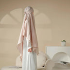 MK001 Niqab Attached 1-Layer Nida Plain Khimar - SJB-DIAMOND ELITES
