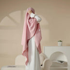 MK001 Niqab Attached 1-Layer Nida Plain Khimar - SJB-DIAMOND ELITES