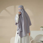 MK001 Niqab Attached 1-Layer Nida Plain Khimar - SJB-DIAMOND ELITES