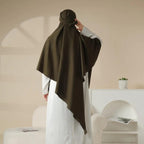 MK001 Niqab Attached 1-Layer Nida Plain Khimar - SJB-DIAMOND ELITES