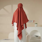 MK001 Niqab Attached 1-Layer Nida Plain Khimar - SJB-DIAMOND ELITES