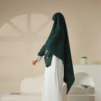 MK001 Niqab Attached 1-Layer Nida Plain Khimar - SJB-DIAMOND ELITES