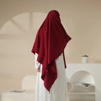 MK001 Niqab Attached 1-Layer Nida Plain Khimar - SJB-DIAMOND ELITES