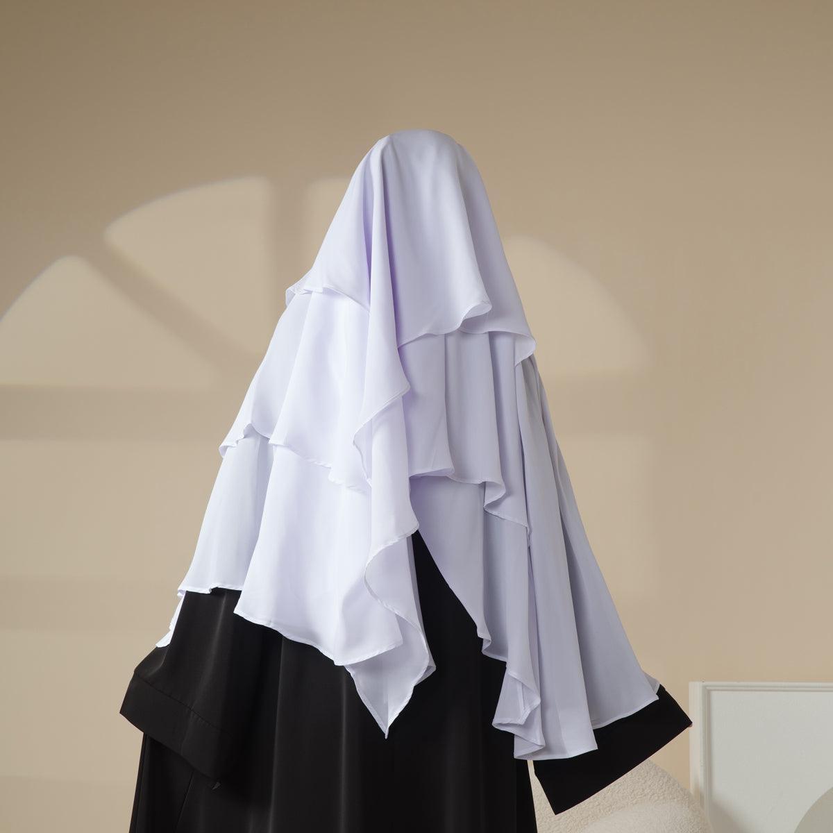 Three Layered Chiffon Khimar (MK002) Mariam's Collection