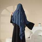 Three Layered Chiffon Khimar (MK002) Mariam's Collection