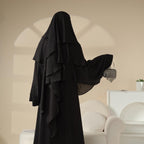 Three Layered Chiffon Khimar (MK002) Mariam's Collection