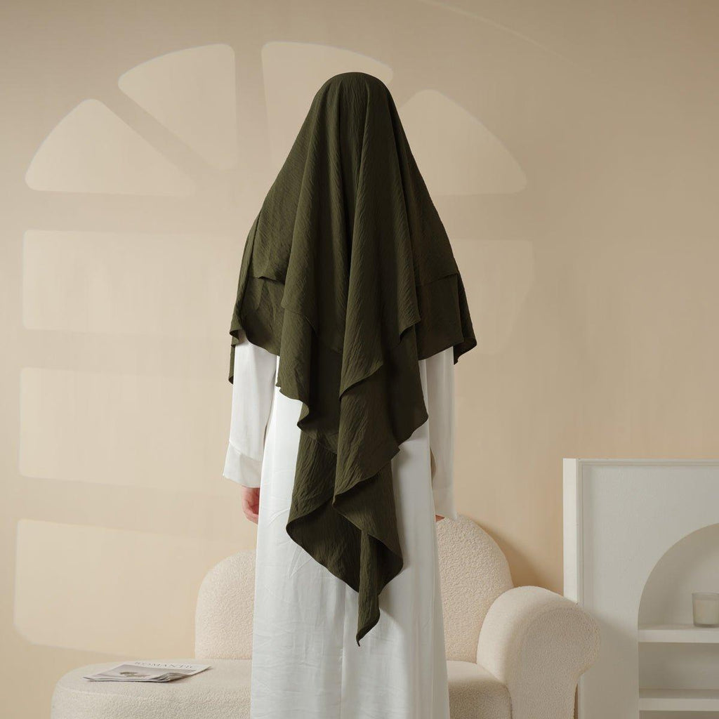 MK005 Crepe One Layer Khimar Mariam's Collection