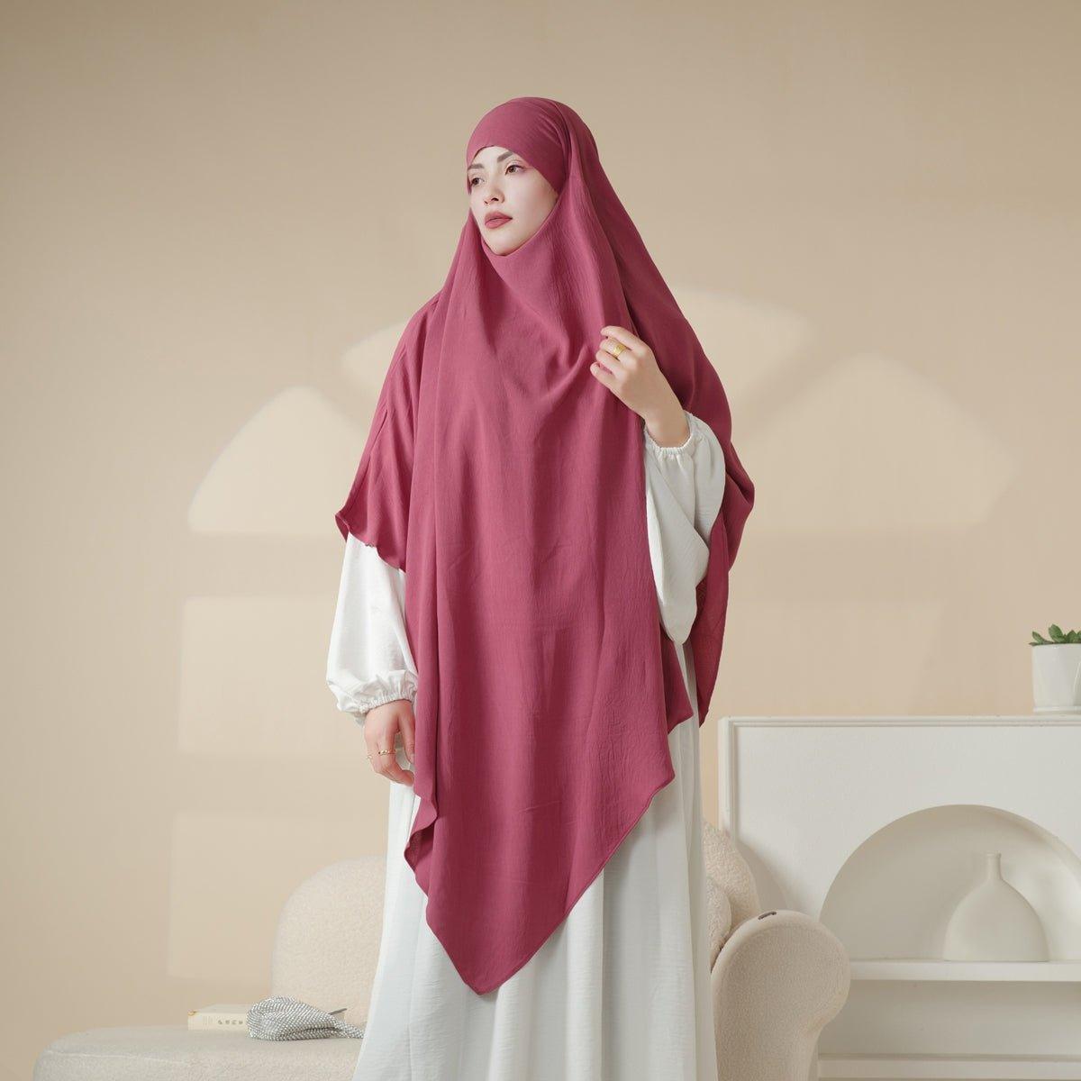 MK005 Crepe One Layer Khimar Mariam's Collection