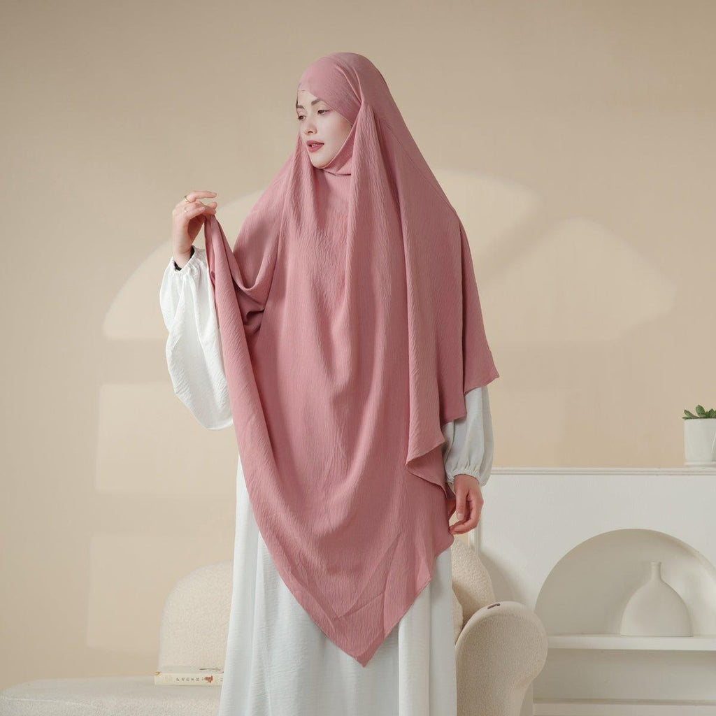 MK005 Crepe One Layer Khimar Mariam's Collection