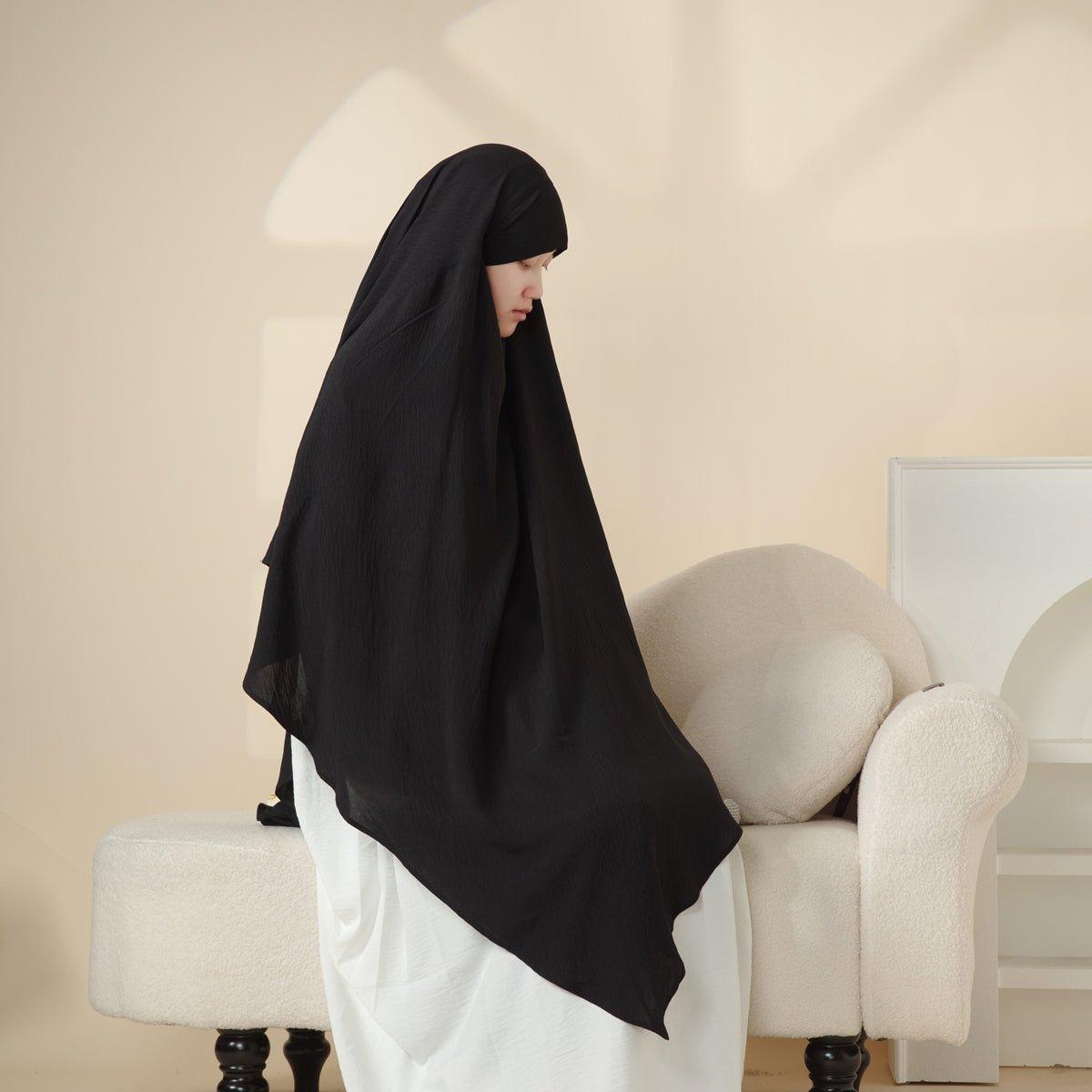 MK005 Crepe One Layer Khimar Mariam's Collection