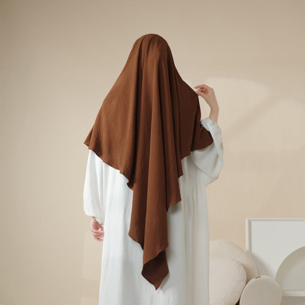 MK005 Crepe One Layer Khimar Mariam's Collection