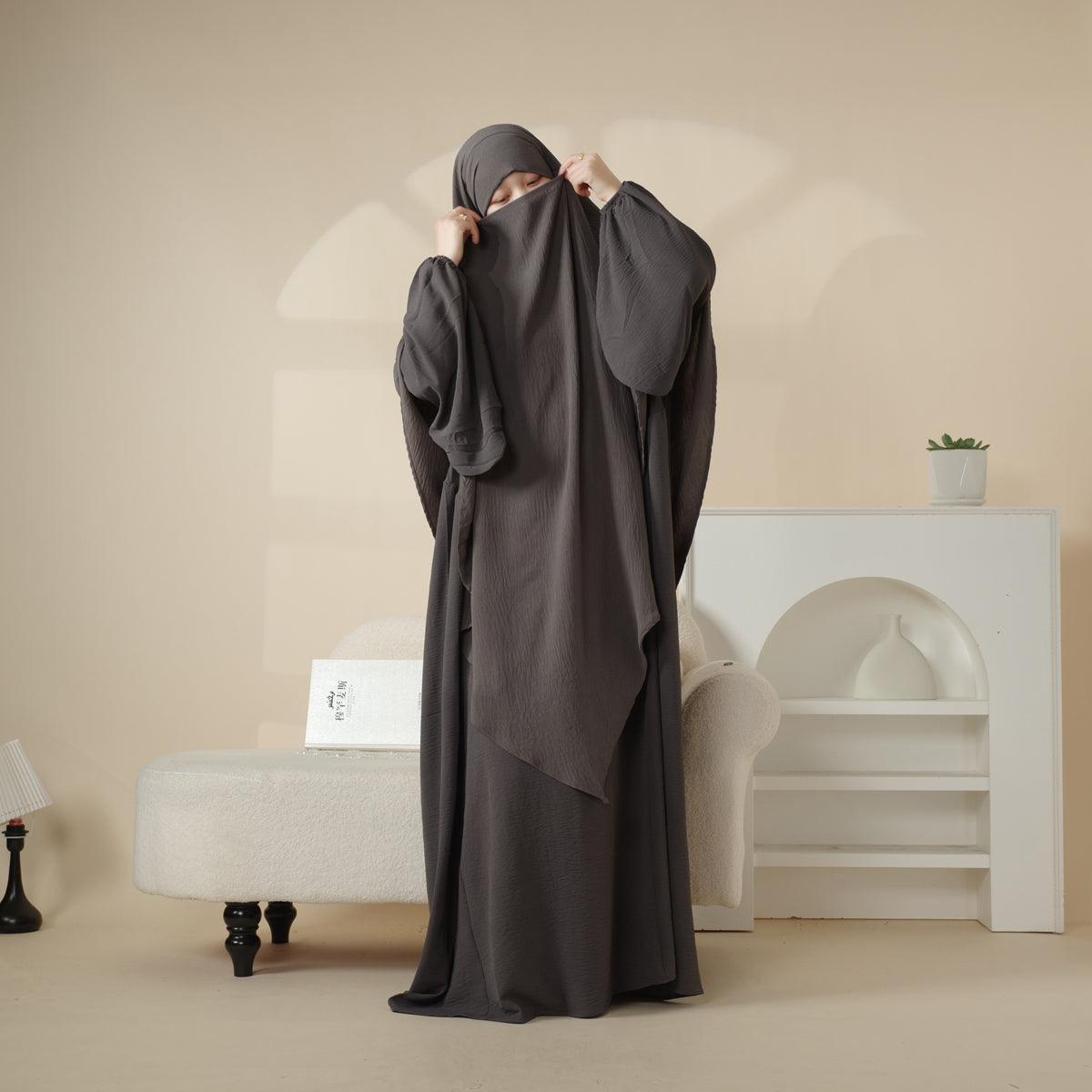 Crepe Khimar and Abaya Set 2-Piece (MK006) Mariam's Collection