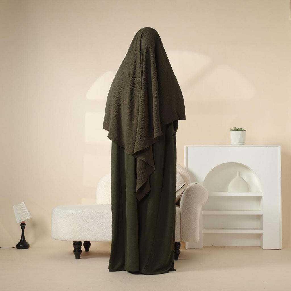 Crepe Khimar and Abaya Set 2-Piece (MK006) Mariam's Collection