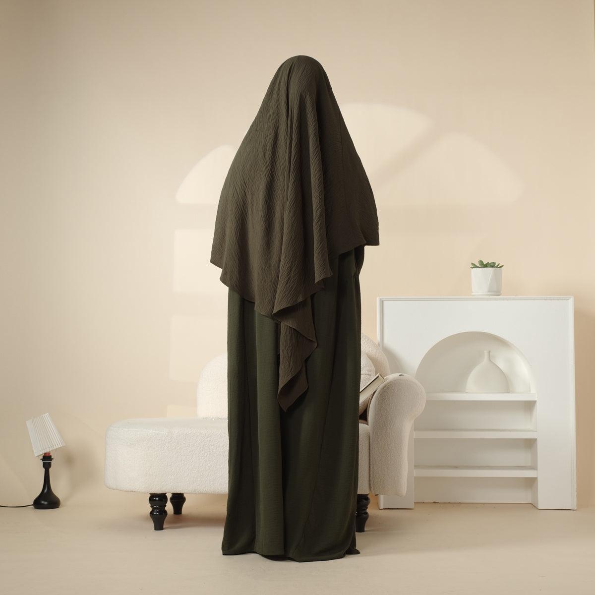 Crepe Khimar and Abaya Set 2-Piece (MK006) Mariam's Collection