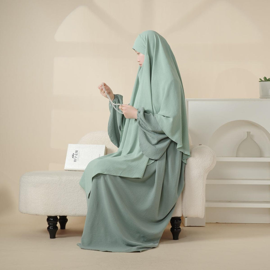 Crepe Khimar and Abaya Set 2-Piece (MK006) Mariam's Collection