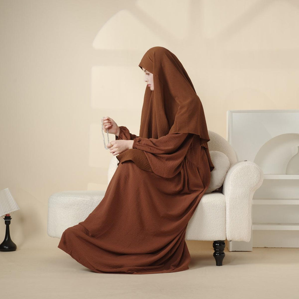 Crepe Khimar and Abaya Set 2-Piece (MK006) Mariam's Collection