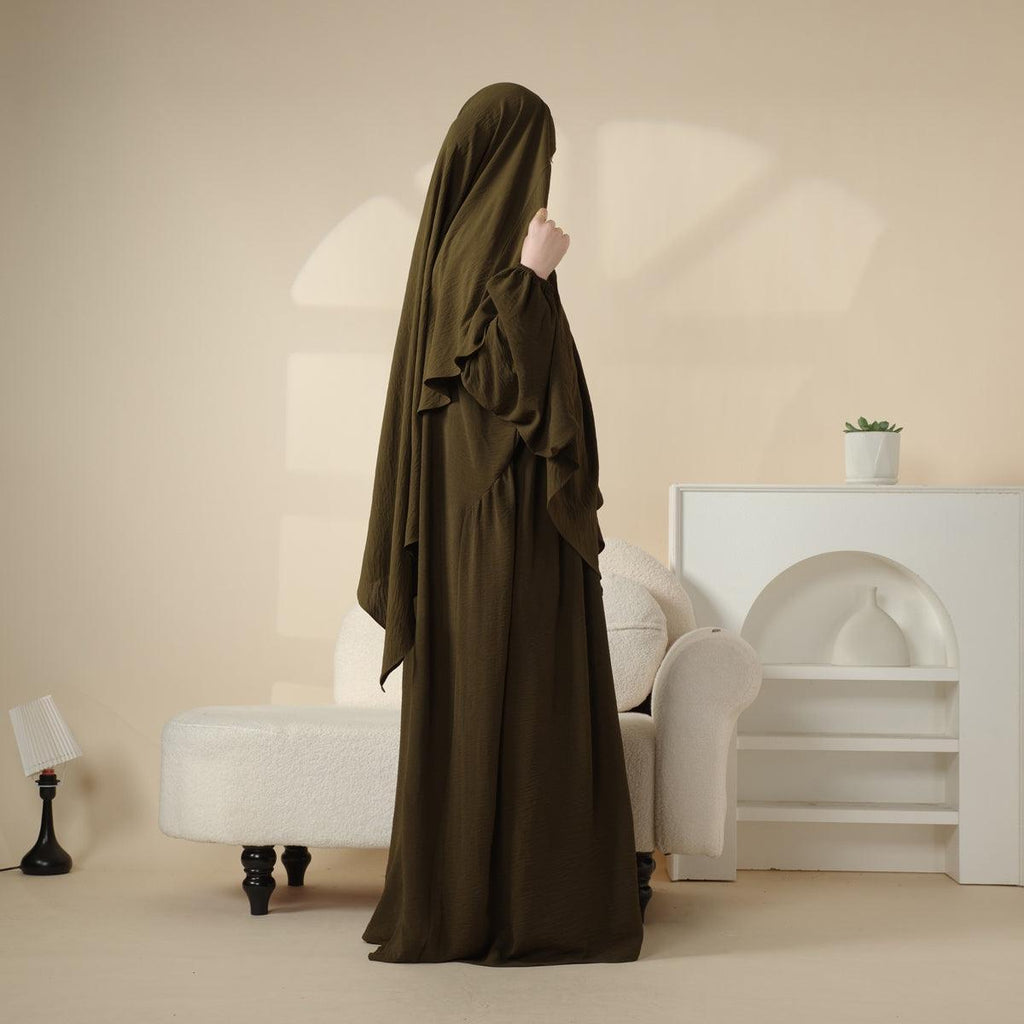 Elegant 2-Piece Crepe Abaya & Khimar Set (MK008) Mariam's Collection