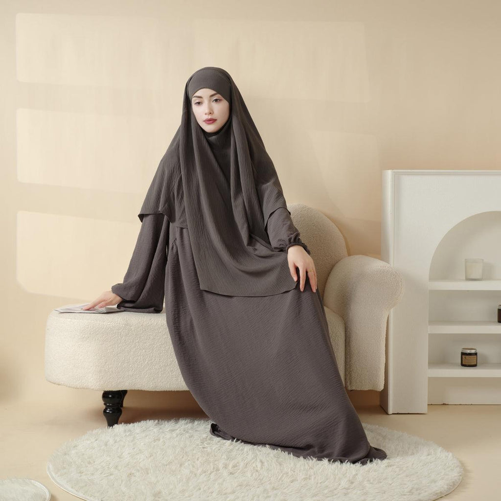 Elegant 2-Piece Crepe Abaya & Khimar Set (MK008) Mariam's Collection