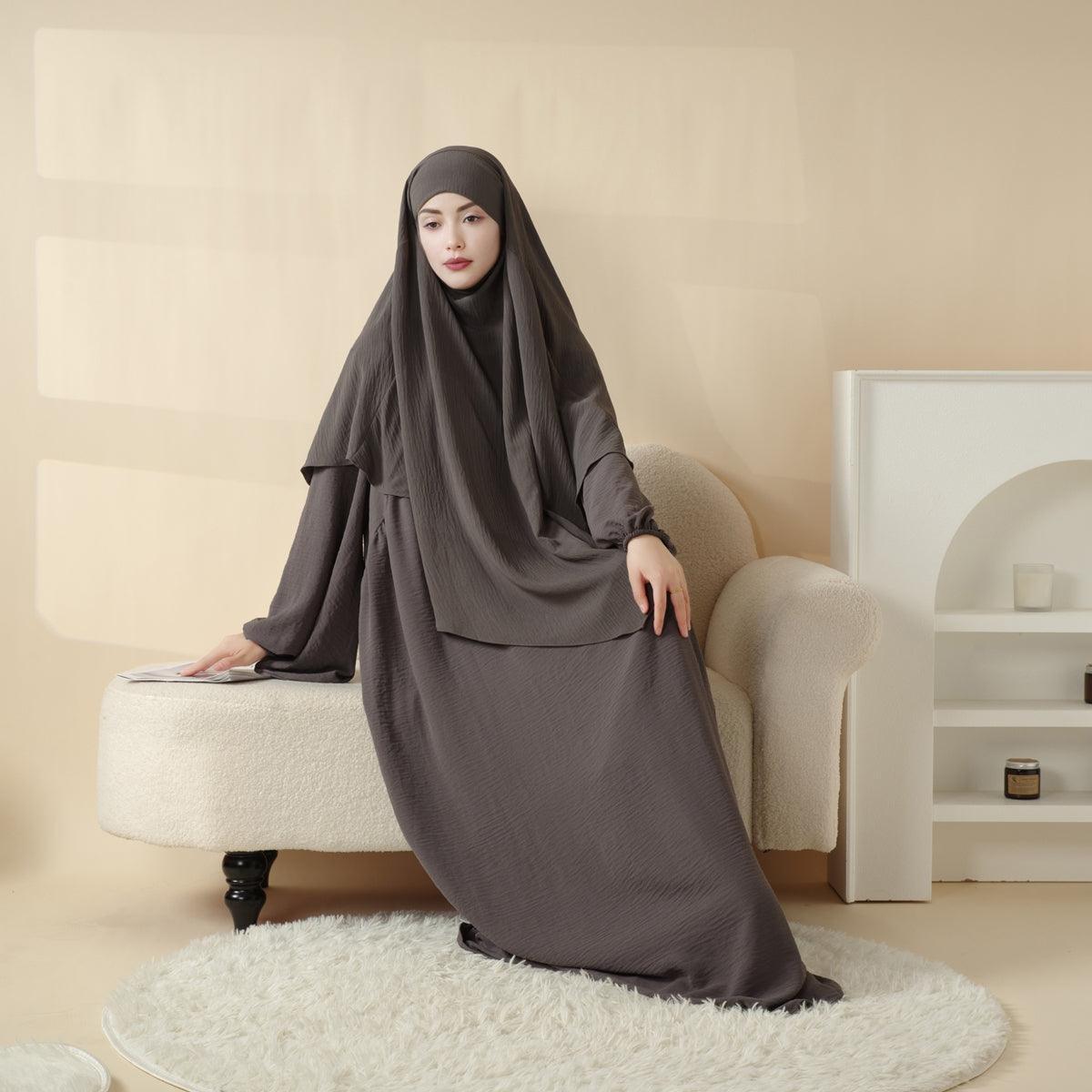 Elegant 2-Piece Crepe Abaya & Khimar Set (MK008) Mariam's Collection