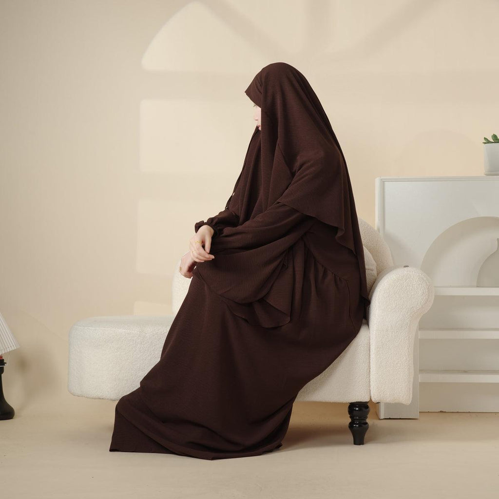 Elegant 2-Piece Crepe Abaya & Khimar Set (MK008) Mariam's Collection