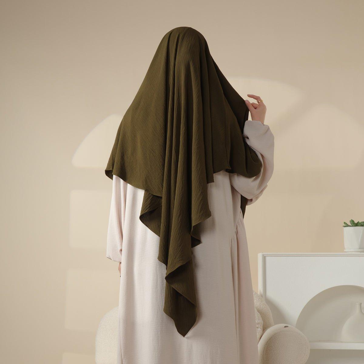 New Crepe 1-Layer Khimar | Soft Crepe Material Khimar (MK009) Mariam's Collection