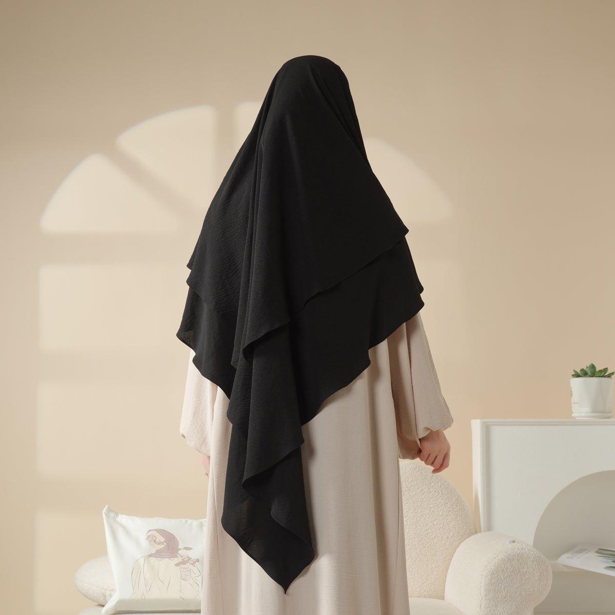 New Two-Layer Crepe Khimar (MK010) Mariam's Collection