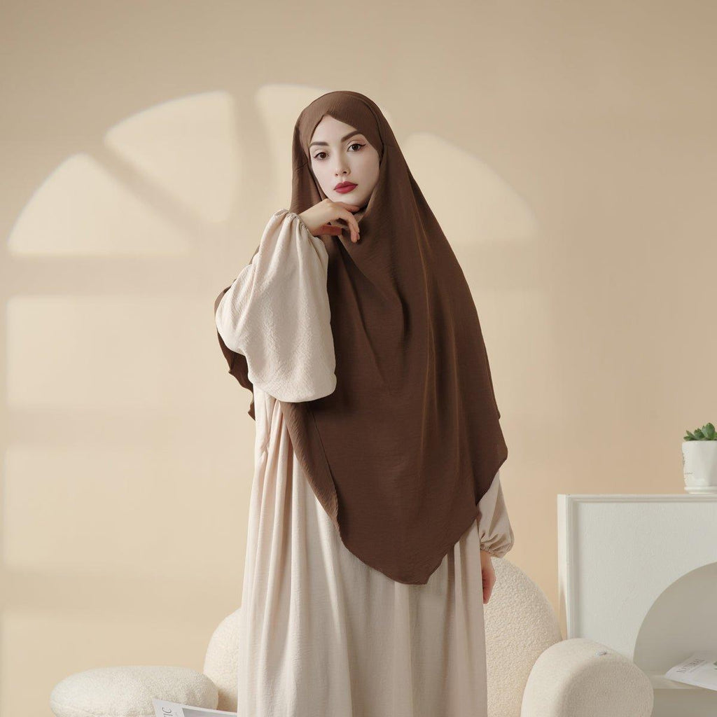 New Two-Layer Crepe Khimar (MK010) Mariam's Collection