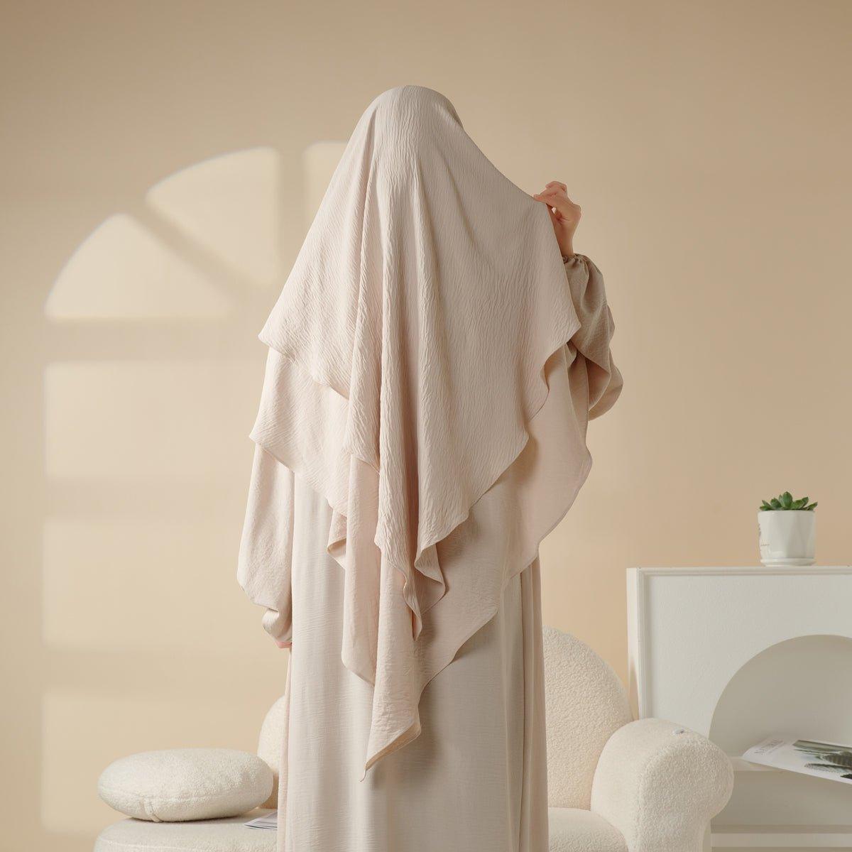 New Two-Layer Crepe Khimar (MK010) Mariam's Collection