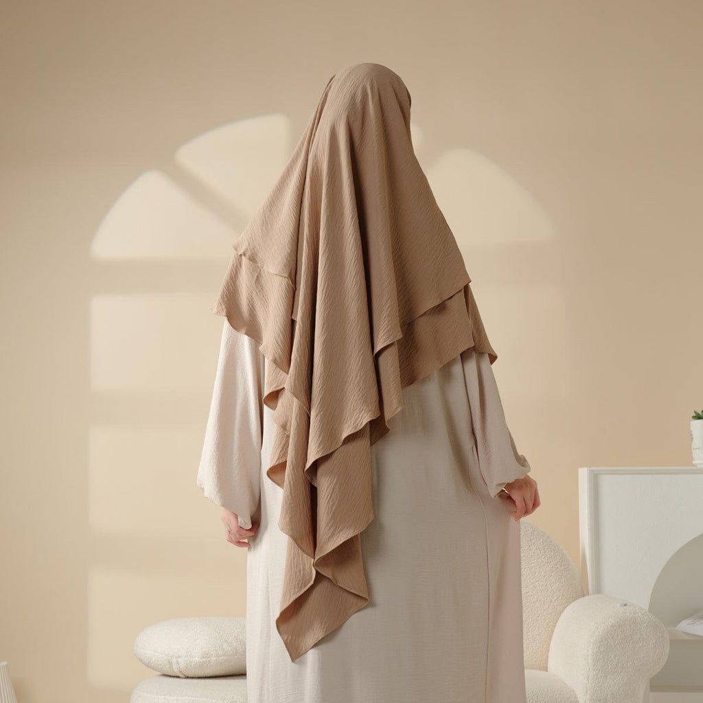 New Two-Layer Crepe Khimar (MK010) Mariam's Collection