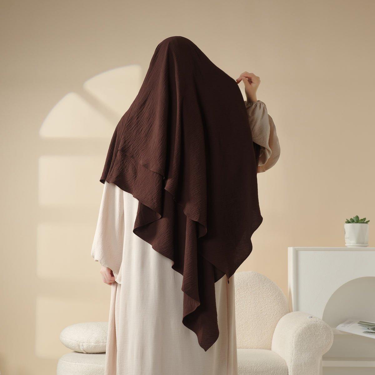 New Two-Layer Crepe Khimar (MK010) Mariam's Collection