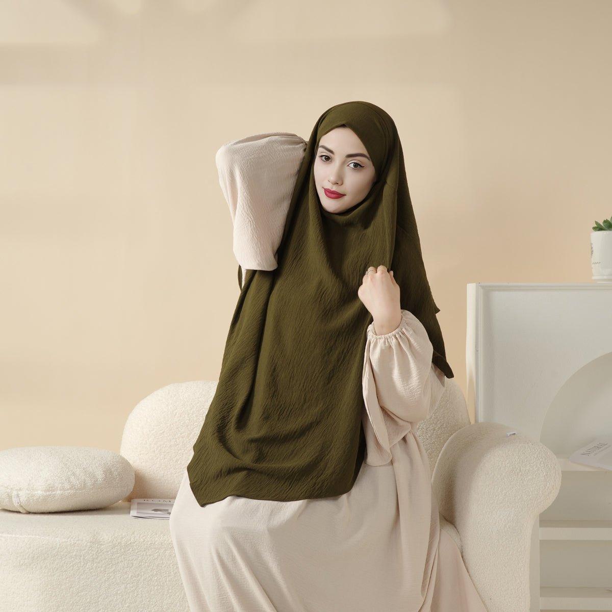 New Two-Layer Crepe Khimar (MK010) Mariam's Collection