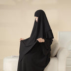 MK011  Stunning Two-Layer Crepe Khimar Mariam's Collection